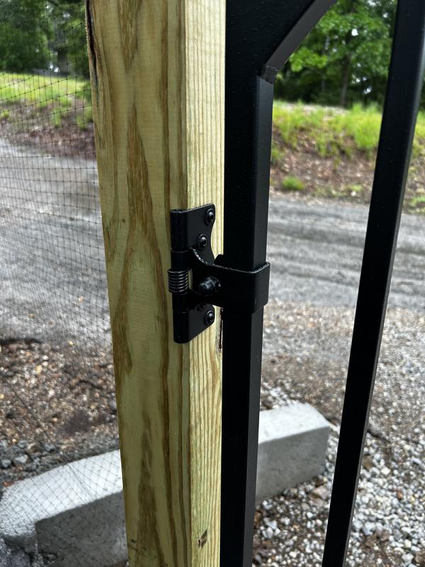 thumbnail image 2 of Fence Post Nuvo Iron Tiger Eye Gate Arched Rails (48-Inch Wide Opening) 45-Inch Wide X 56-Inch High, Self Close Hardware With Double Side Handle Near Me 2 of 9