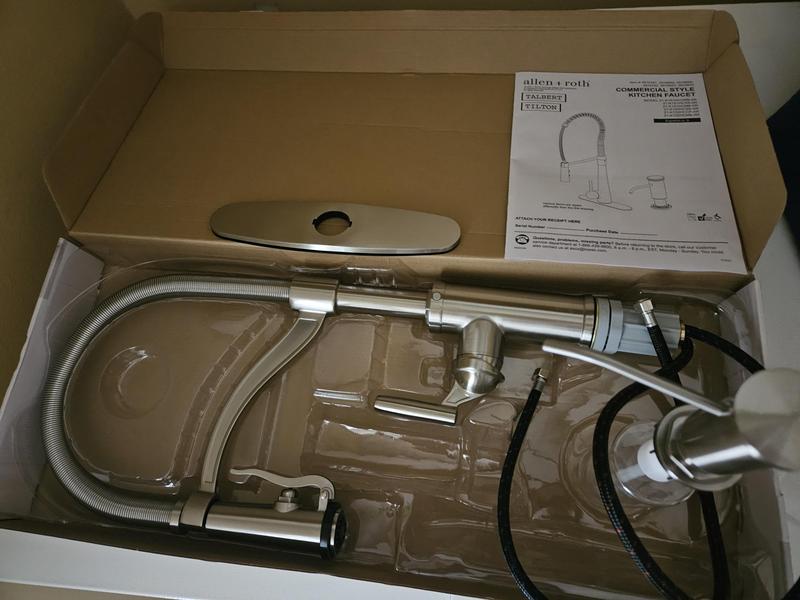 allen + roth Talbert Stainless Steel Single Handle Kitchen Faucet with ...