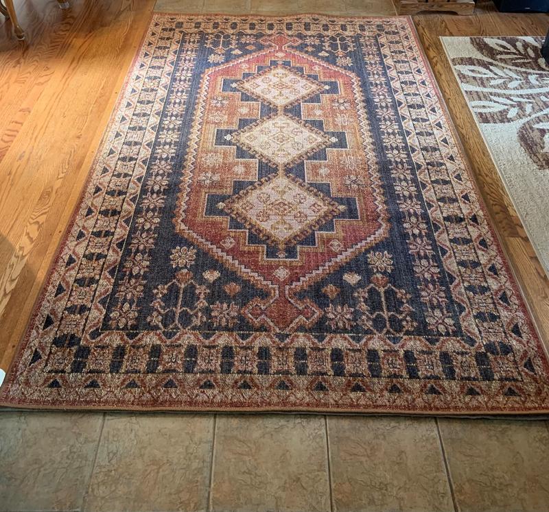 allen + roth Southwest Clay 5 X 8 (ft) Tobacco Indoor Geometric Mid ...