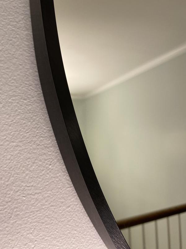 Delta Ready Reflections 31-in W x 31-in H Round Brushed Matte Black Framed  Wall Mirror in the Mirrors department at