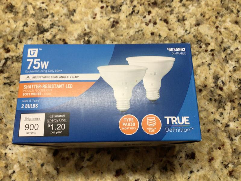 Utilitech Led light bulb 75 -Watt EQ PAR30 Short Neck Daylight Medium ...