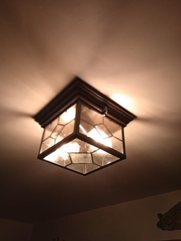Portfolio Litshire 9.05-in W Oil Rubbed Bronze Outdoor Flush Mount Light Portfolio Litshire 9.05-in W Oil Rubbed Bronze Outdoor Flush Mount Light