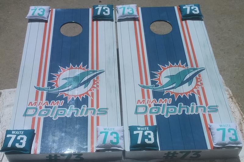 Miami Dolphins Version 6 Cornhole Set with Bags