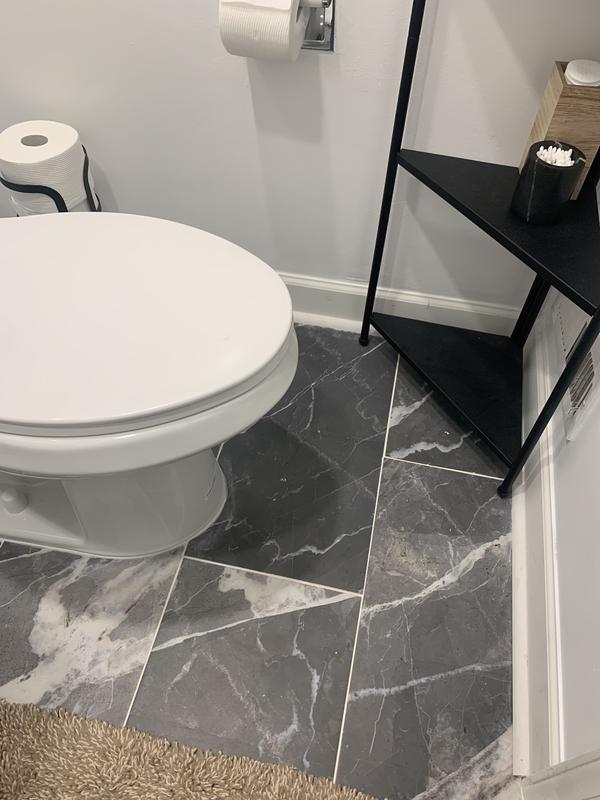 allen + roth Calacatta Black 12-in x 24-in Matte Porcelain Marble Look Floor  and Wall Tile (15.36-sq. ft/ Carton) in the Tile department at