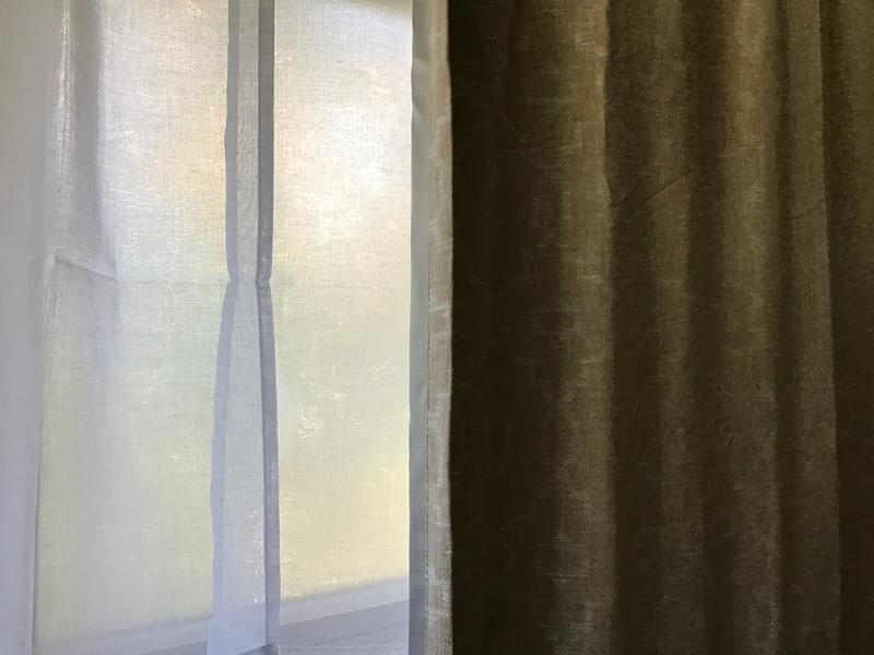 allen + roth 84-in Linen Trellis Room darkening Interlined Back tab ...