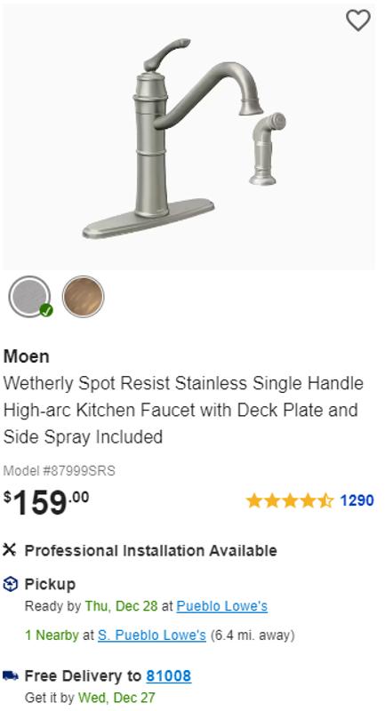 Moen Caldwell Spot Resist Stainless