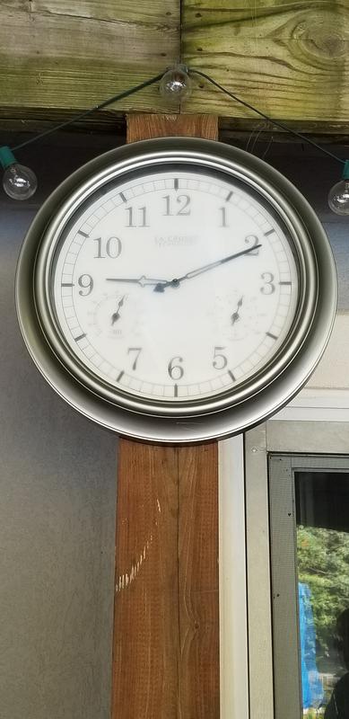 La Crosse Technology Indoor/Outdoor 18-in Analog Pewter Wall Clock