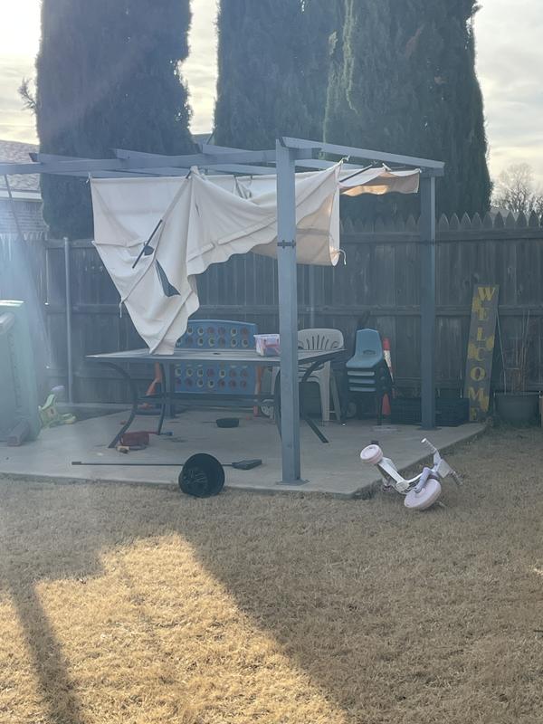 10-ft W x 13-ft L x 7-ft 3-in H Brown Metal Freestanding Pergola