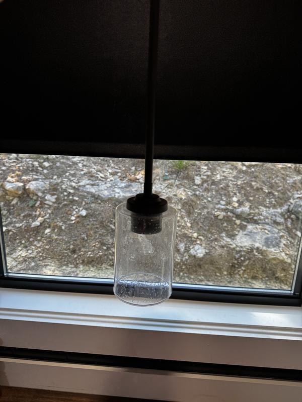 LNC Echo 1 -Light Matte Black Farmhouse Seeded glass Cylinder Mini ...