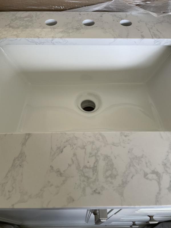allen + roth Pittman 42-in Muse Gray Undermount Single Sink Bathroom Vanity with White Engineered Calacatta Veined Engineered Stone Top