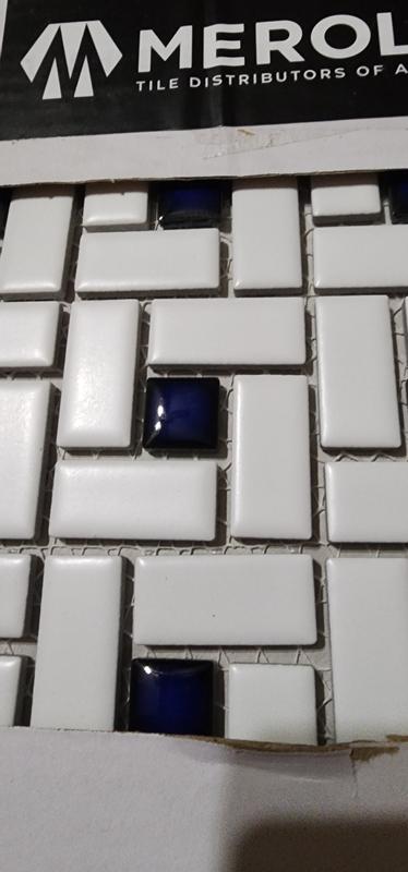 Affinity Tile Spiral Blue and White 13-in x 13-in Multi