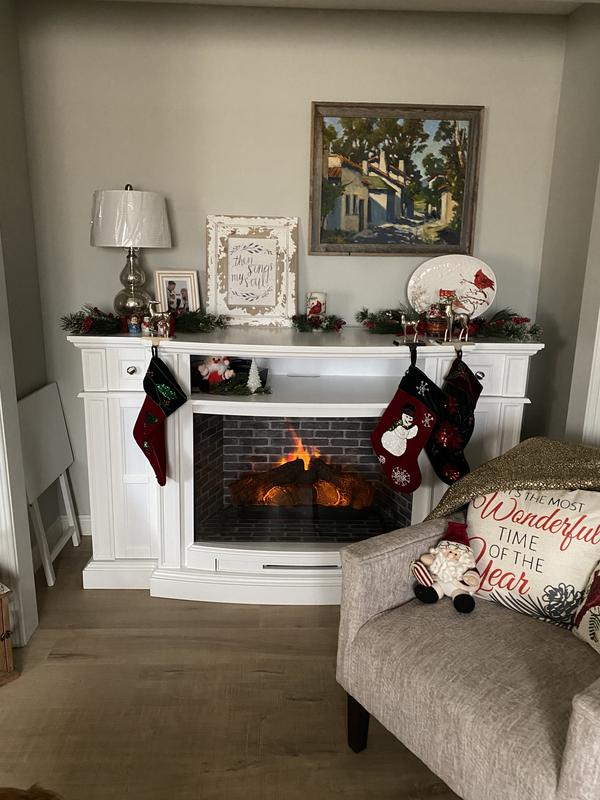 allen + roth 68-in W Mahogany Infrared Quartz Electric Fireplace in the Electric  Fireplaces department at Lowes.com