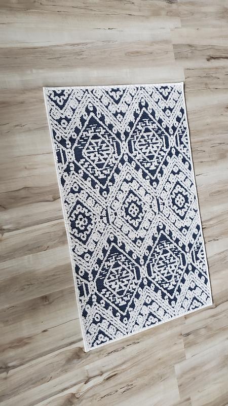 allen + roth 2 X 5 (ft) Taupe Neutral Indoor Geometric Machine Washable  Runner Rug