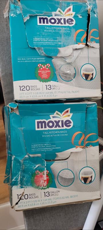 Moxie 180-Pack 13-Gallon White Plastic Kitchen Drawstring Trash Bag