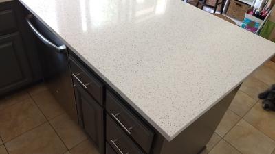 allen + roth Vashon Quartz White Kitchen Countertop SAMPLE (4-in x 4-in ...