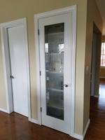 Frosted Pantry Primed White 1 Panel Solid Core Etched Glass Wood Slab Door Common 24 In X 80 In Actual 24 In X 80 In