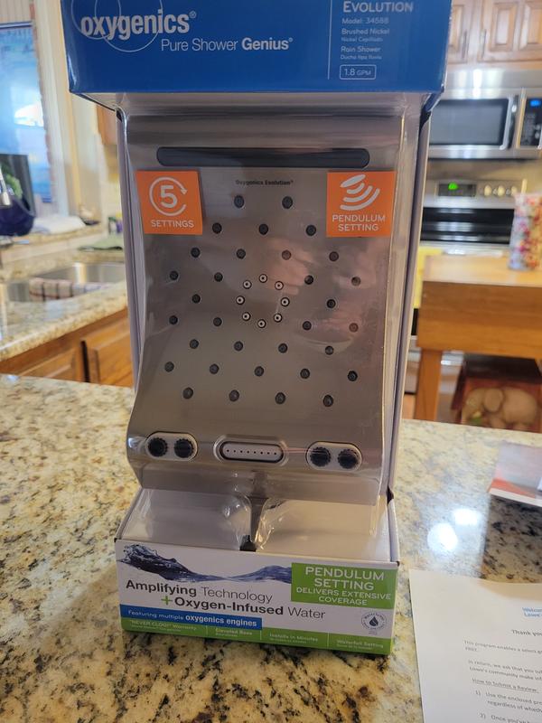 Oxygenics Evolution Chrome 6-in Square Fixed Rain 1.8 GPM