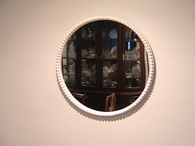 allen + roth 27.5-in W x 30-in H Round White Wash Framed Wall Mirror L1 ...