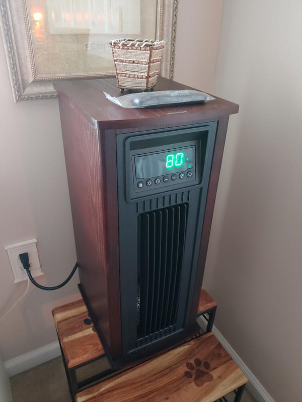 Utilitech Up to 1500-Watt Infrared Quartz Tower Indoor Electric Space Heater  with Thermostat and Remote Included in the Electric Space Heaters  department at Lowes.com