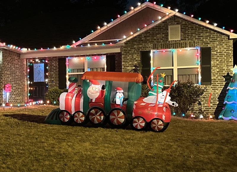 Holiday Living 5.5-ft Lighted Train Christmas Inflatable in the ...