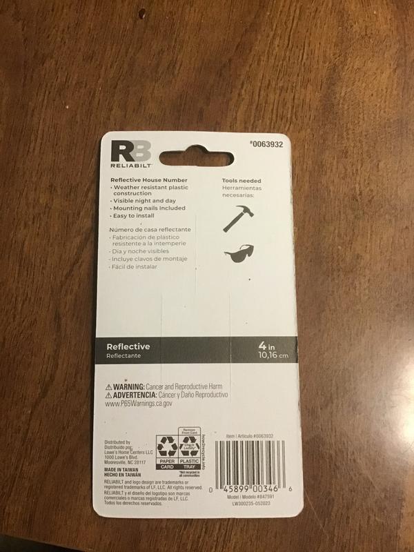 RELIABILT 4-in Reflective Silver Number 1 847591 at Lowes.com