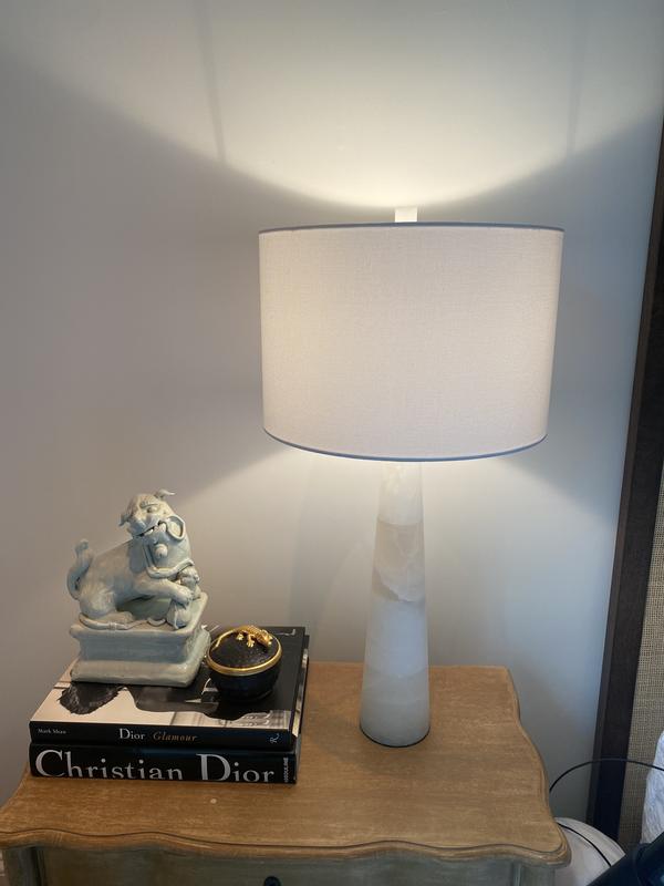 White Led Rotary Socket Table Lamp, Safavieh Tbl4067a Lighting Collection Delilah Alabaster White Table Lamp