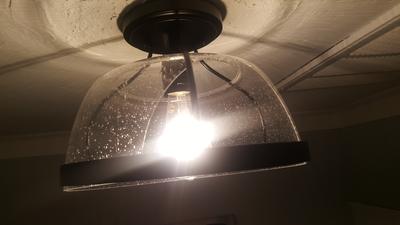 Quoizel Henderson 1-Light 12.375-in Black Semi-Flush mount light