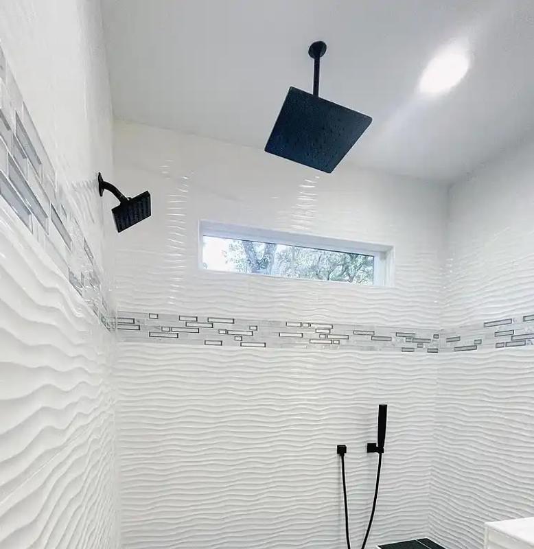 Satori 12 x 24 in Hudson Brilliant White Motion Glossy Rectified Ceramic  Wall Tile in the Tile department at