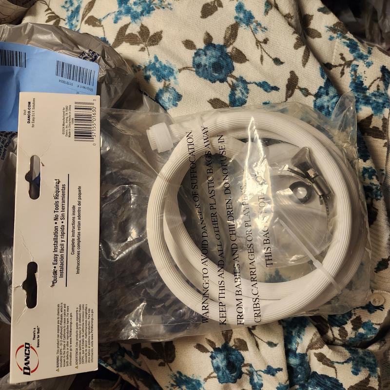 Danco 10086 VersaSpray Handheld Shower – White, 42-Inch Hose, 2.2 GPM, Clips Onto Non-Diverter Tub Spouts
