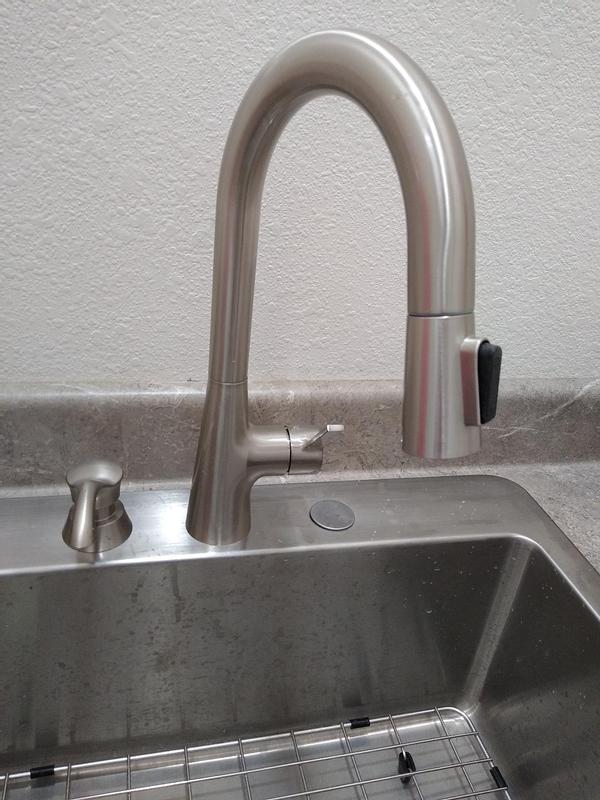 allen + roth Gillen Stainless Utility Faucet with Pulldown Sprayer