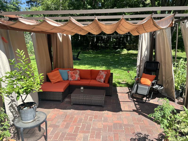 10-ft W x 13-ft L x 7-ft 3-in H Brown Metal Freestanding