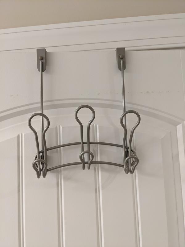 Mainstays SnugFit 3-Hook Metal over-the-Door Towel Rack, Also for Robes,  Clothes, Oil Rubbed Bronze 