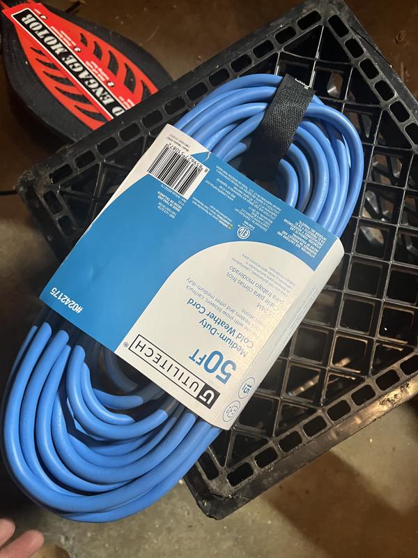 Utilitech 50-ft 14 / 3 Medium Duty 3 Prong Blue Outdoor Extension Power ...