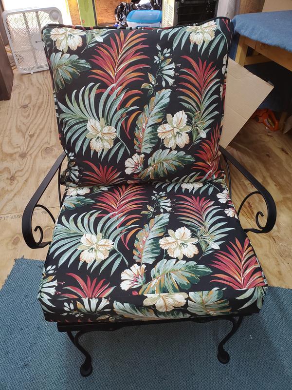 Arden Selections 24-in x 24-in 2-Piece Simone Black Tropical Deep Seat ...