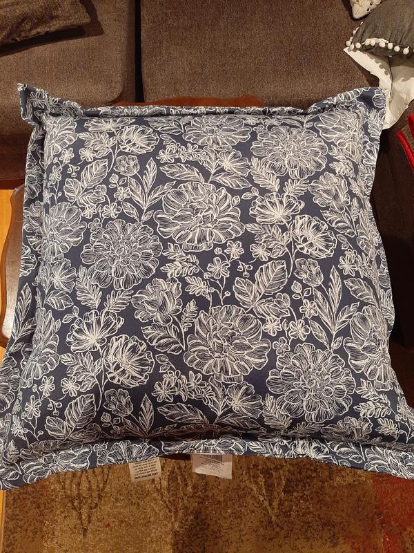 allen + roth Floral Dusty Blue Square Throw Pillow in the Outdoor  Decorative Pillows department at