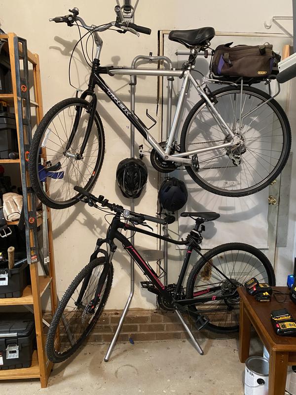 Sttoraboks Vertical Bike Rack Stand with Rolling Wheels, Adjustable  V-Shaped Brackets, and Sturdy Triangular Structure, Black, Holds 1 Bike in  the Bike Racks & Storage department at