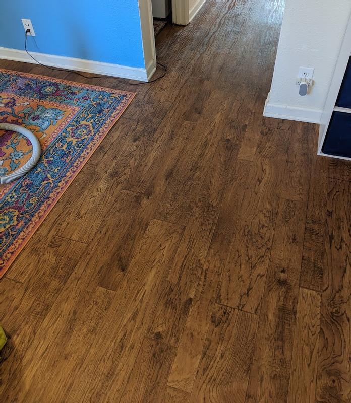 STAINMASTER (Sample) Willow Creek Hickory Waterproof Wood Look Glue Down Sheet Vinyl