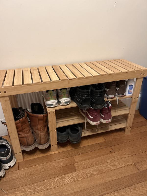 Hastings Home Bamboo Shoe and Boot Organizer Rack - Tan