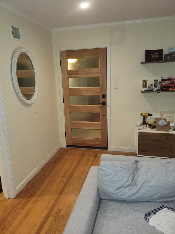 Creative Entryways 36-in x 80-in Unfinished Wood Full Lite Front Door with Frosted Glass