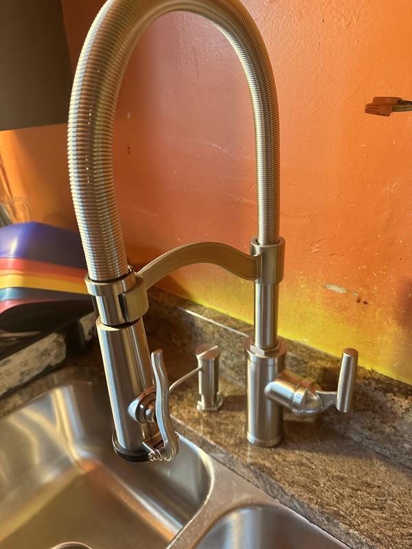 allen + roth Talbert Stainless Steel Single Handle Kitchen Faucet with ...