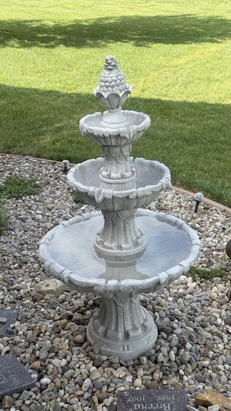 XBrand 58.3-in H Resin Water Tiered Outdoor Fountain Pump Included