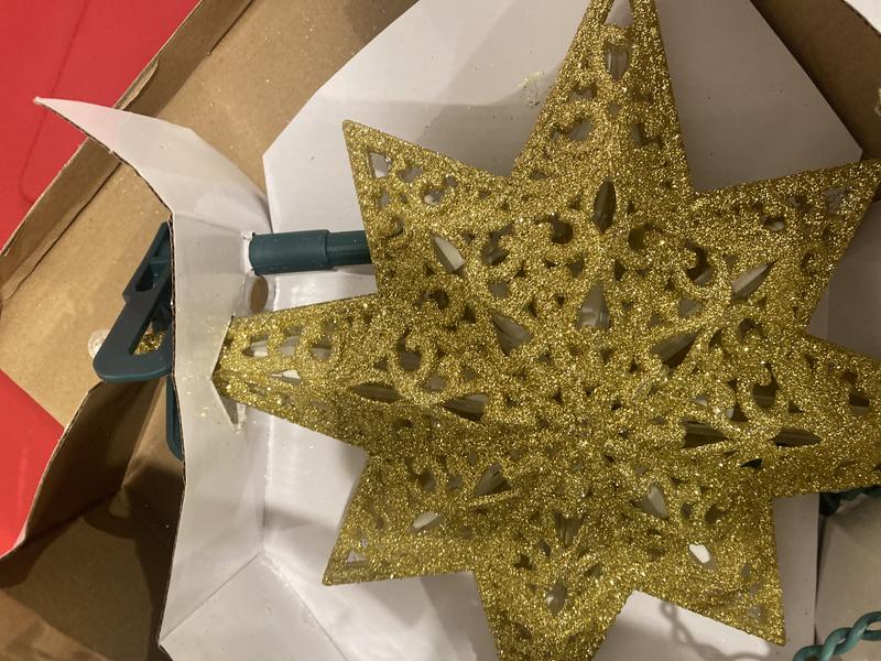 GE 11.0-in Star Gold Clear Christmas Tree Topper in the Christmas Tree ...