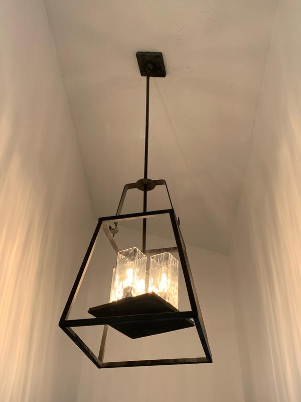 Kichler Ellamae 4-Light Weathered Zinc Industrial Square Medium Hanging Pendant Light