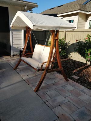 Porch swing with canopy on sale leisure season wswc102