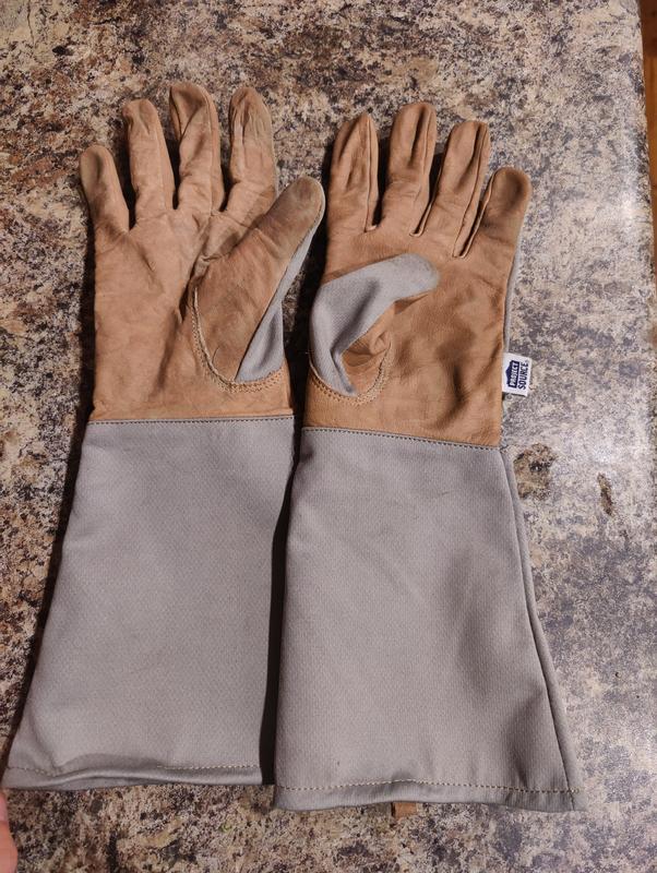 Project Source Large/x-large Gray Leather/Polyester Gardening Gloves,  (1-Pair) in the Work Gloves department at