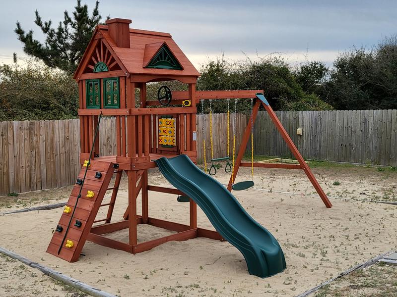Gorilla Playsets Captain's Fort Residential Wood Playset With Slide In