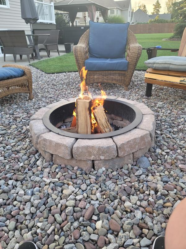 Natura Wall Fire Pit Kit 43.5-in L x 43.5-in W x 12.5-in H Sahara