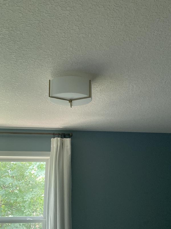 allen + roth Fowler 2 -Light 13.25-in Brushed Nickel Semi Flush Mount ...