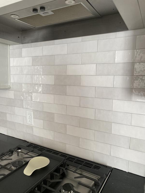 Zellige French Canvas White 3-in x 9-in Glazed Ceramic Subway Wall Tile (2.97-sq. ft/ Carton)