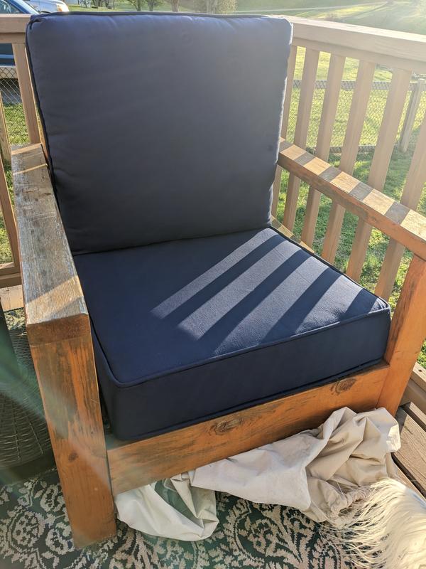 allen + roth 25-in x 25-in 2-Piece Madera Linen Wheat Deep Seat Patio Chair  Cushion at